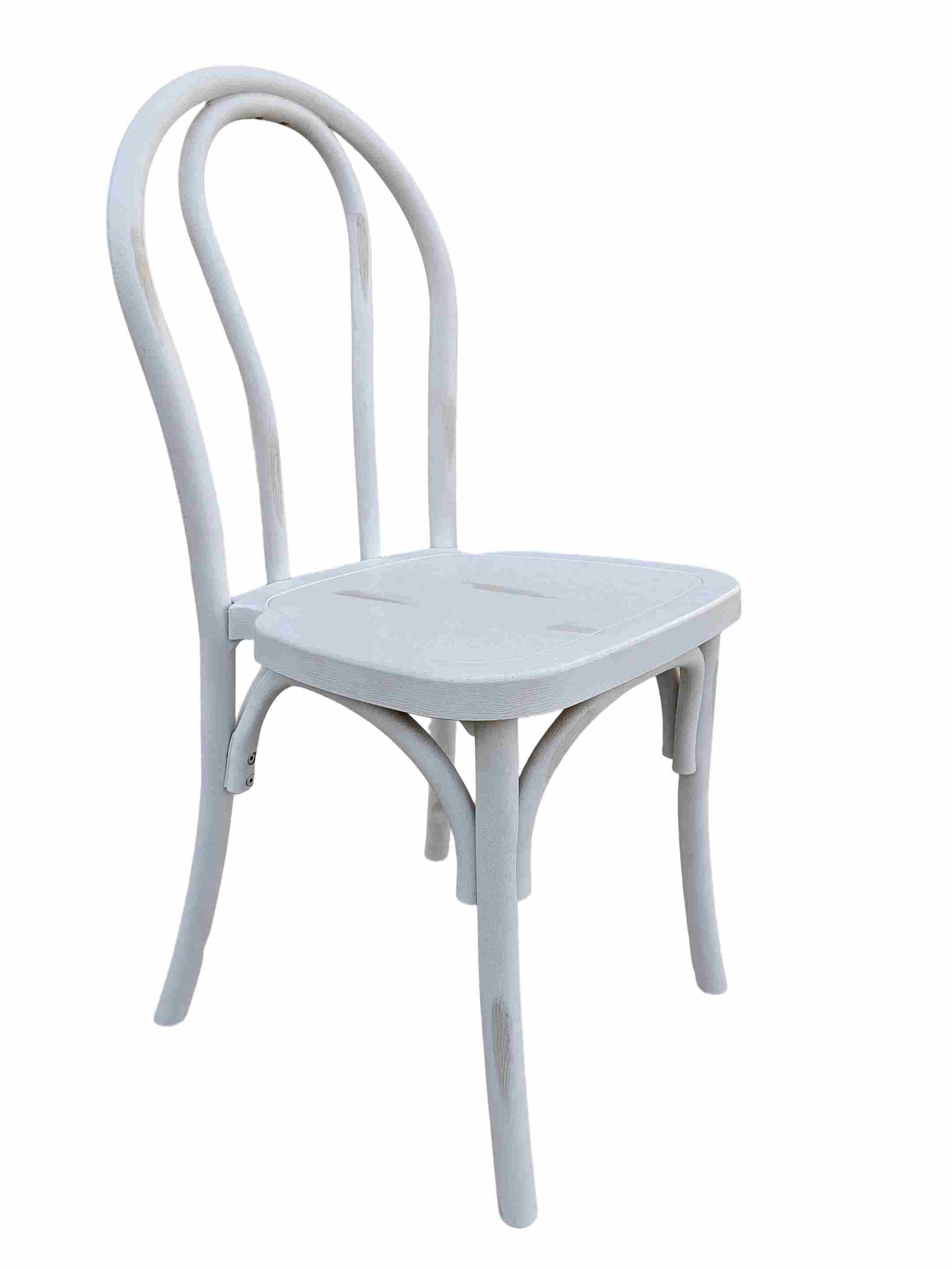 Chivari White Distressed Steel Skeleton™ Bentwood Chair CBRWD-ST-AX