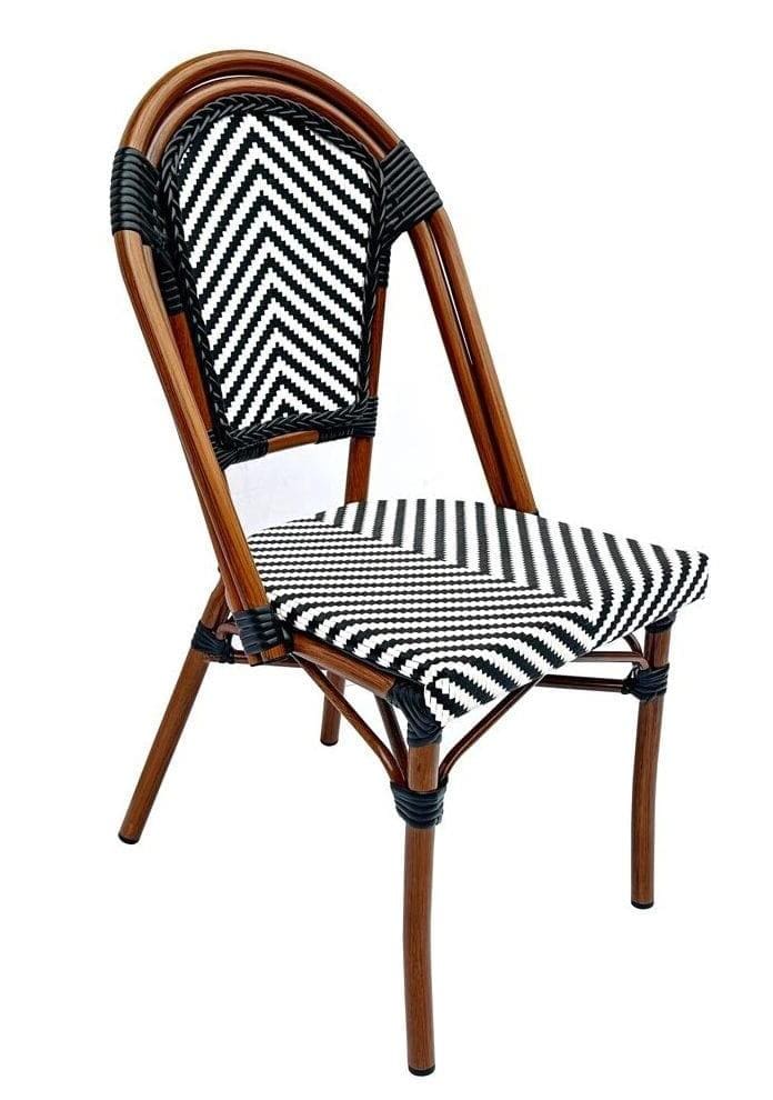 Black and White French Bistro Patio Dining Chair