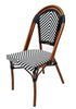 Toulouse Black and White French Bistro Patio Dining Chair CBTBLA-ZG-T