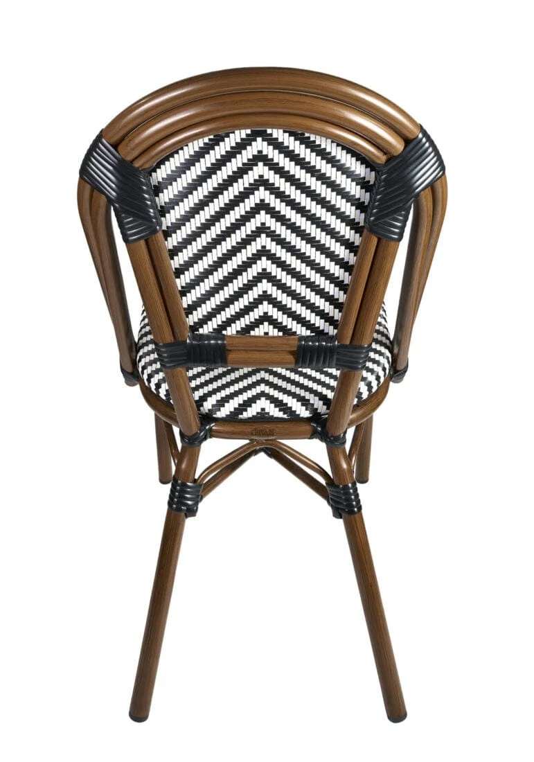 Toulouse Black and White French Bistro Patio Dining Chair CBTBLA-ZG-T