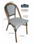 Toulouse Black and White French Bistro Patio Dining Chair CBTBLA-ZG-T