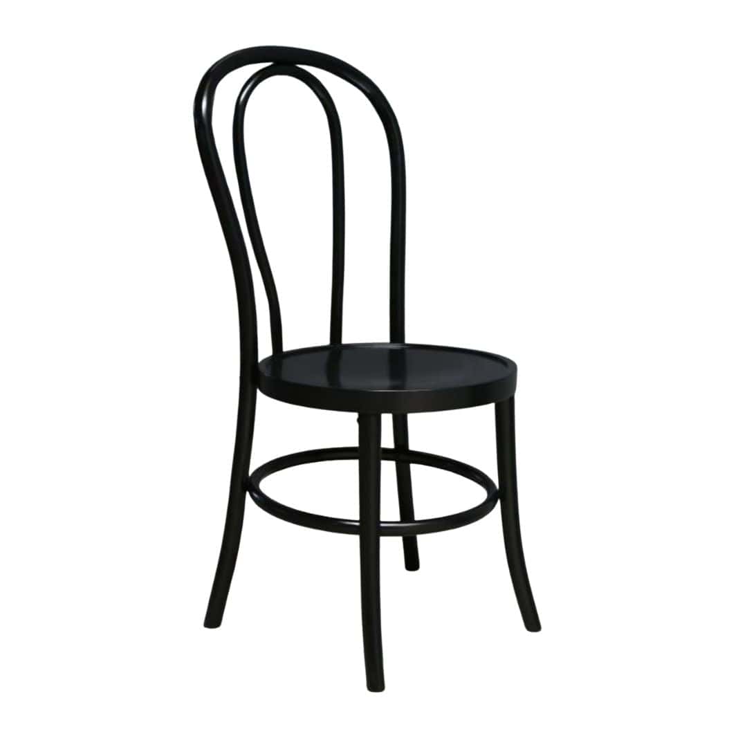Chivari Black Wood Bentwood Chair with Round Seat CBWBR-ZG-T