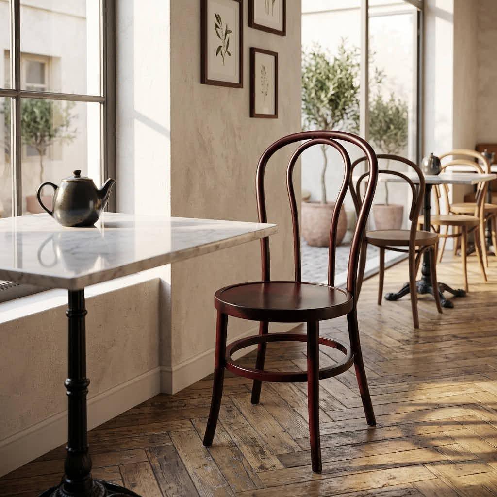 Chivari Mahogany ToughWood™ Bentwood Chair with Round Seat CBWMR-ZG-T