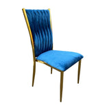Caterpillar Chair Stainless Steel Gold Frame with Blue Cushions