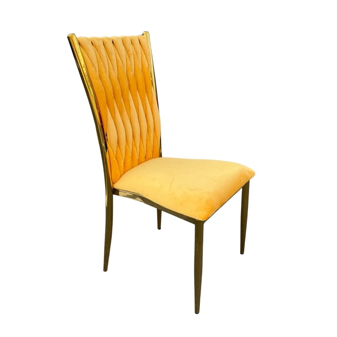 Chivari Caterpillar Chair Stainless Steel Gold Frame with Gold Cushions CCPM-GD-AX-SO