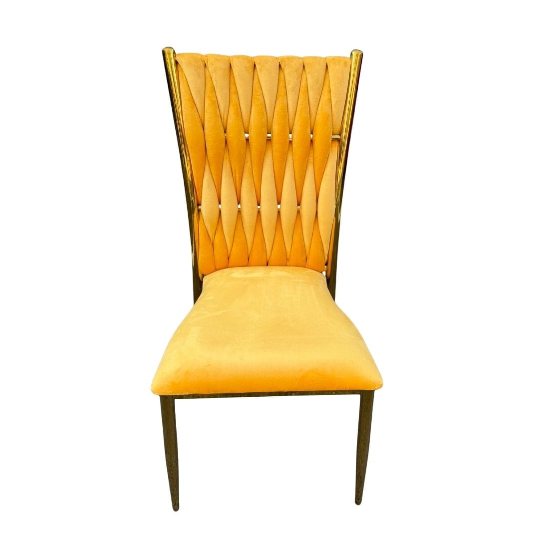 Chivari Caterpillar Chair Stainless Steel Gold Frame with Gold Cushions CCPM-GD-AX-SO