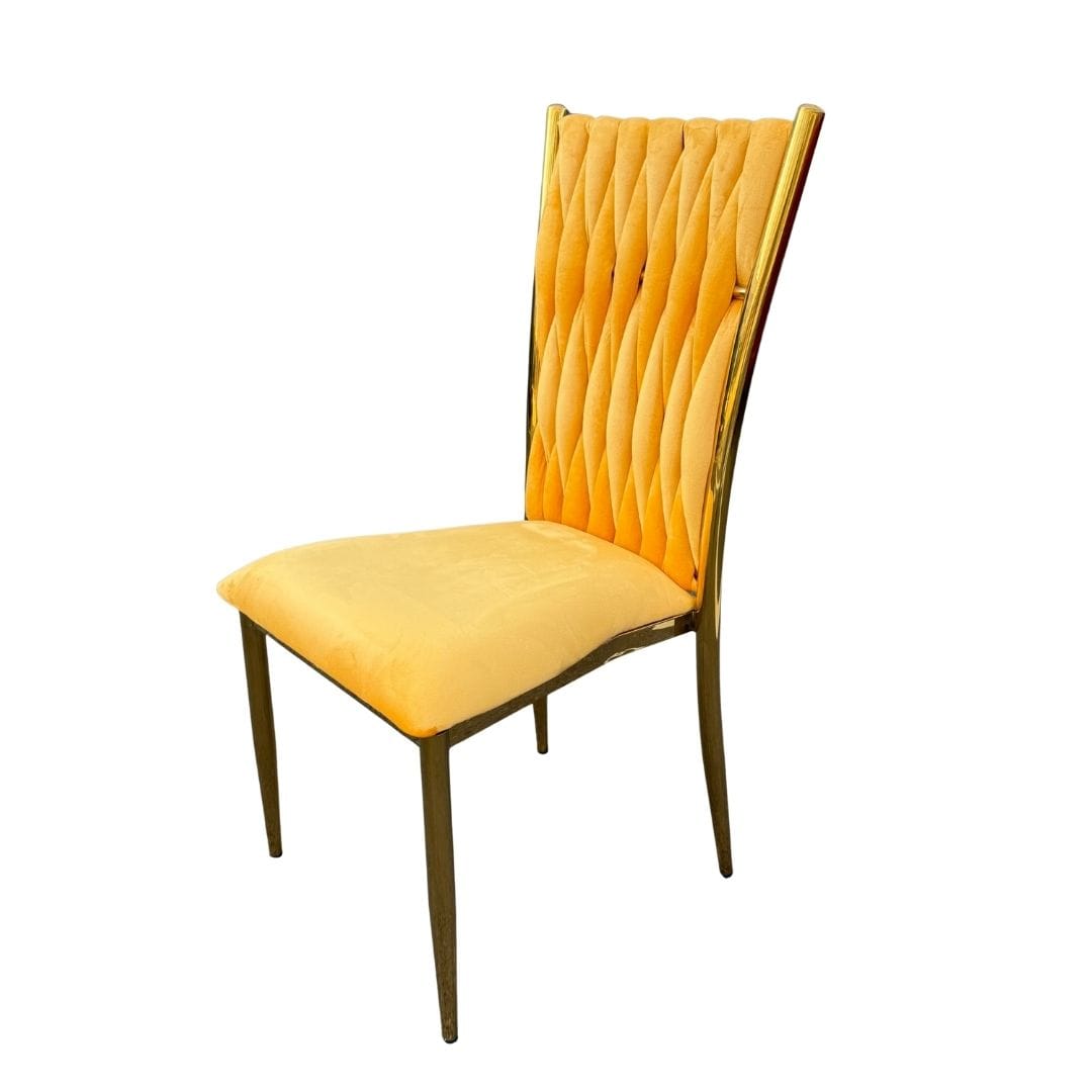 Chivari Caterpillar Chair Stainless Steel Gold Frame with Gold Cushions CCPM-GD-AX-SO