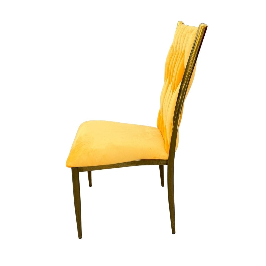 Chivari Caterpillar Chair Stainless Steel Gold Frame with Gold Cushions CCPM-GD-AX-SO