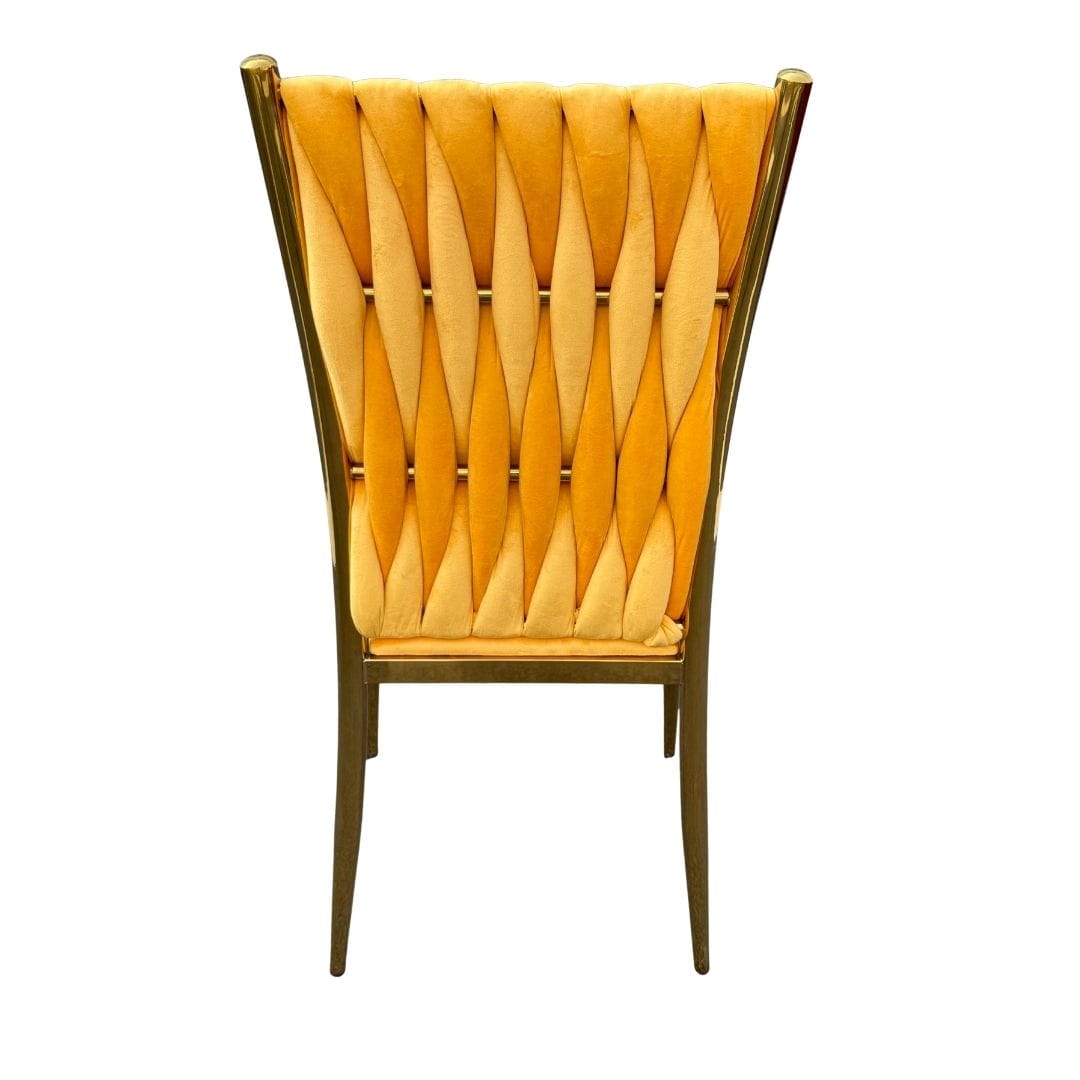 Chivari Caterpillar Chair Stainless Steel Gold Frame with Gold Cushions CCPM-GD-AX-SO