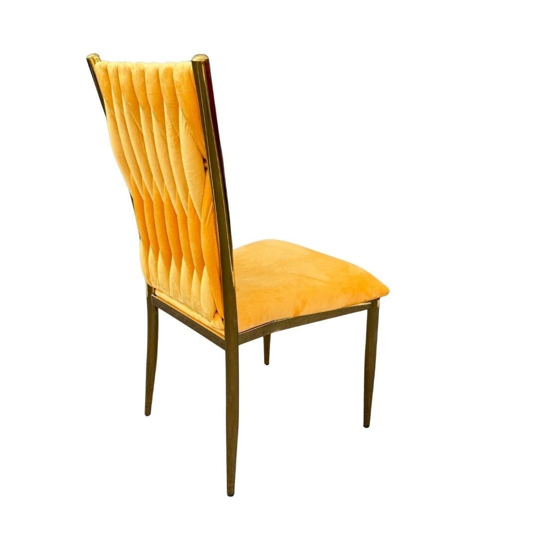 Chivari Caterpillar Chair Stainless Steel Gold Frame with Gold Cushions CCPM-GD-AX-SO