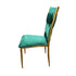 Chivari Caterpillar Chair Stainless Steel Gold Frame with Hunter Green Cushions CCPM-HG-AX-SO