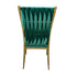 Chivari Caterpillar Chair Stainless Steel Gold Frame with Hunter Green Cushions CCPM-HG-AX-SO