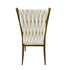 Chivari Caterpillar Chair Stainless Steel Gold Frame with Ivory Cushions CCPM-I-AX-SO