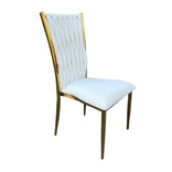 Caterpillar Chair Stainless Steel Gold Frame with White Cushions