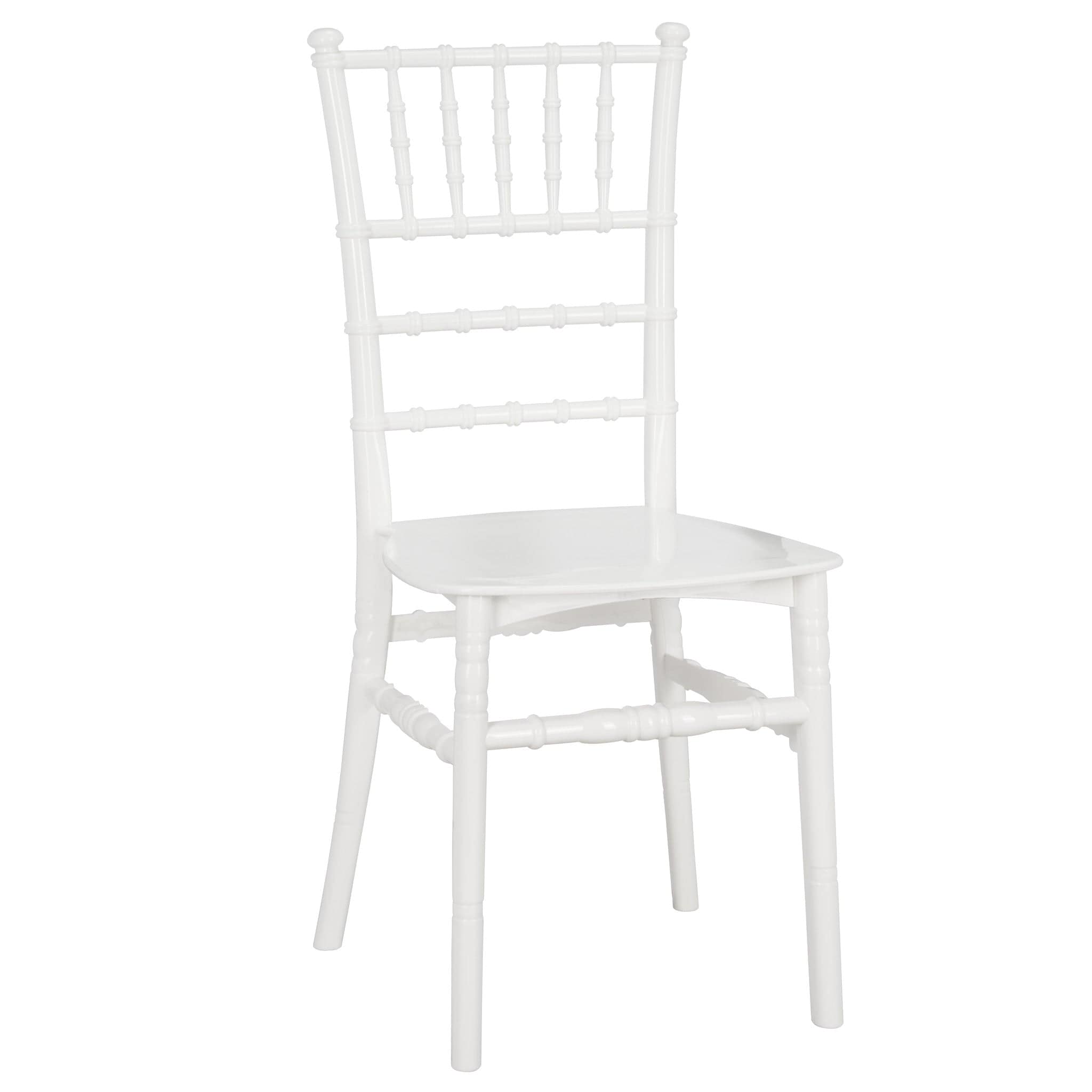 Chivari White BasicResin™ Chiavari Chair CCPW-SG-T
