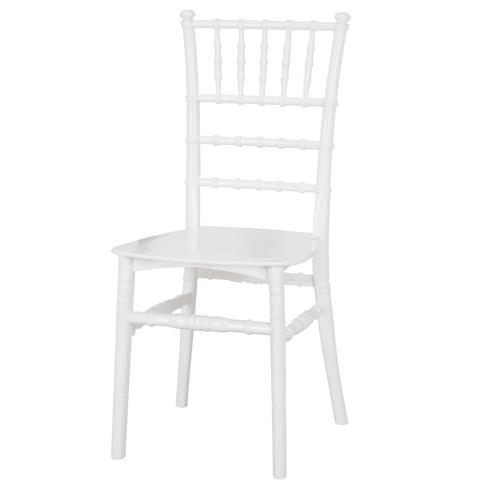 Chivari White BasicResin™ Chiavari Chair CCPW-SG-T