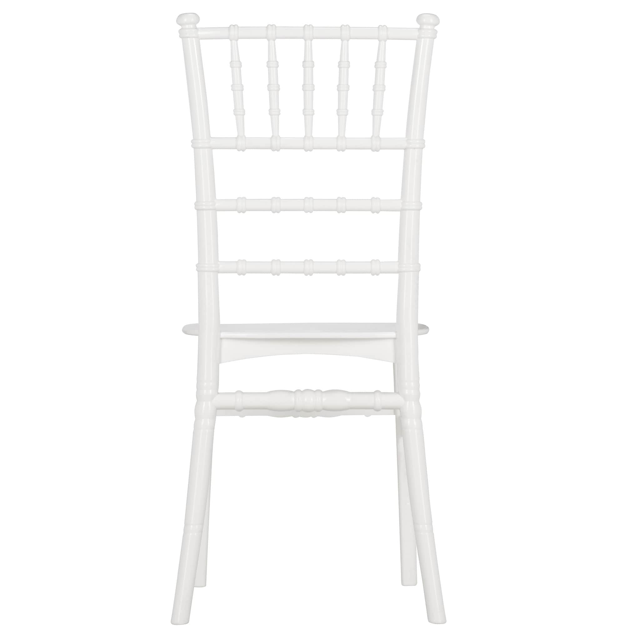 Chivari White BasicResin™ Chiavari Chair CCPW-SG-T