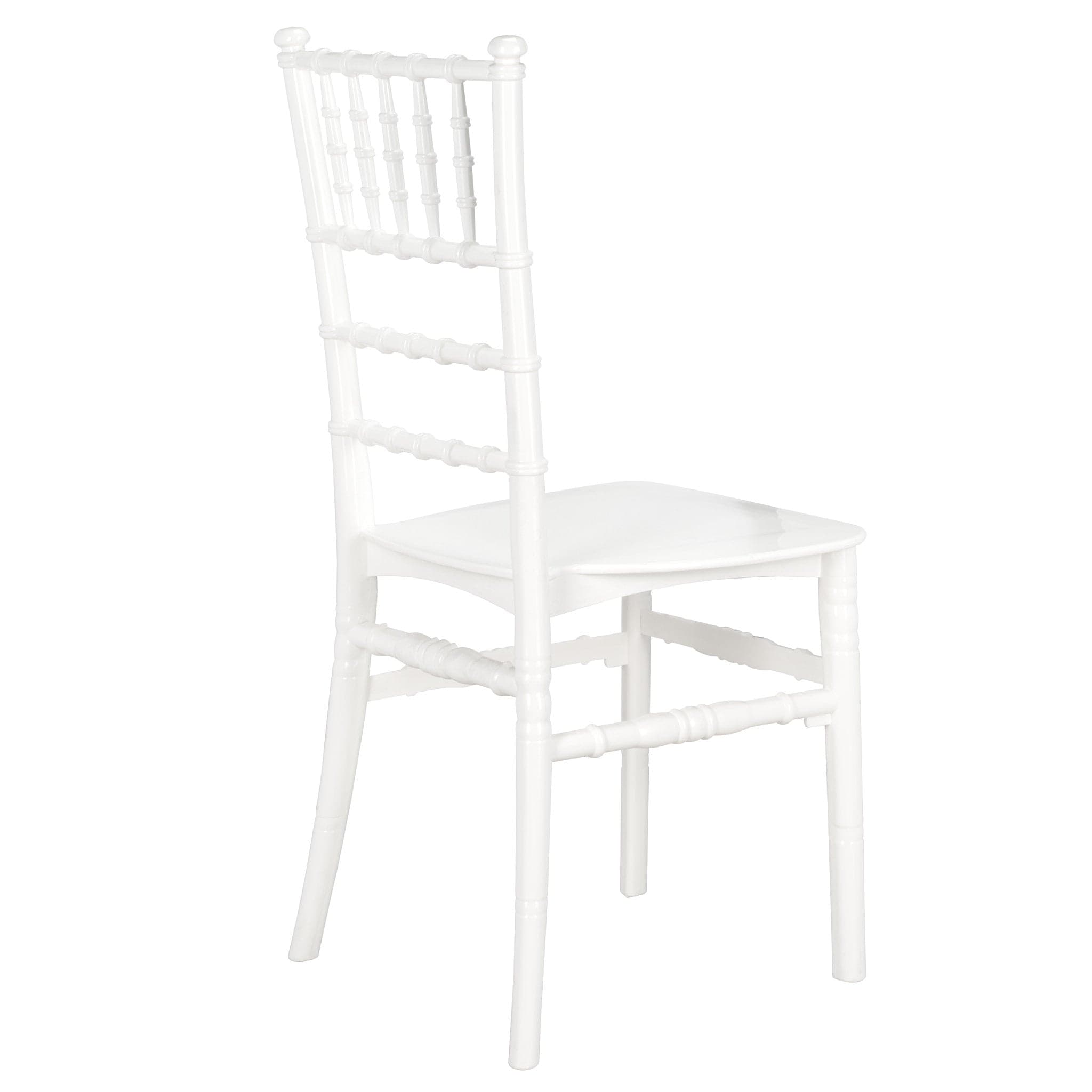 Chivari White BasicResin™ Chiavari Chair CCPW-SG-T