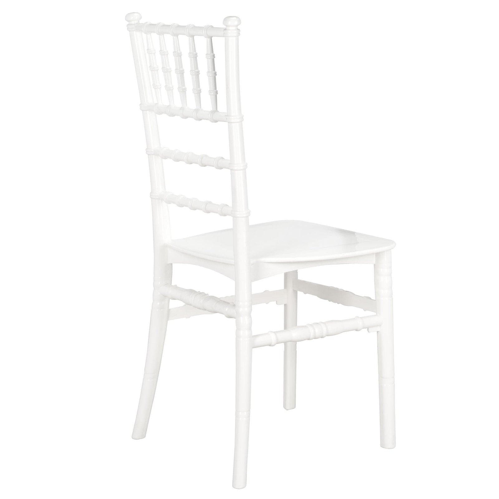 Chivari White BasicResin™ Chiavari Chair CCPW-SG-T