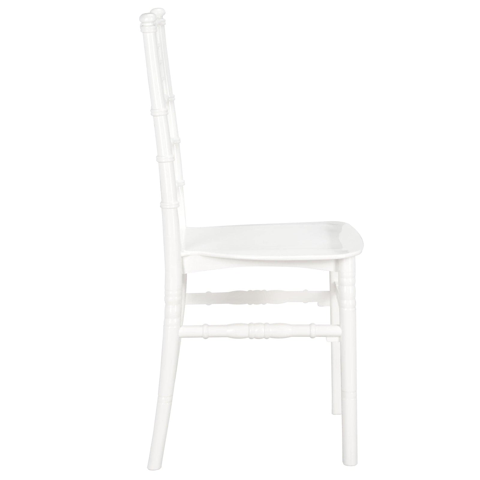 Chivari White BasicResin™ Chiavari Chair CCPW-SG-T