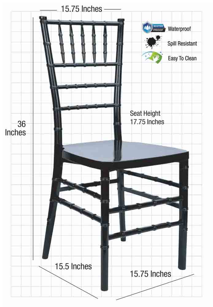 Chivari Black ToughResin™ Chiavari Chair CCRB-MONO-AX-T