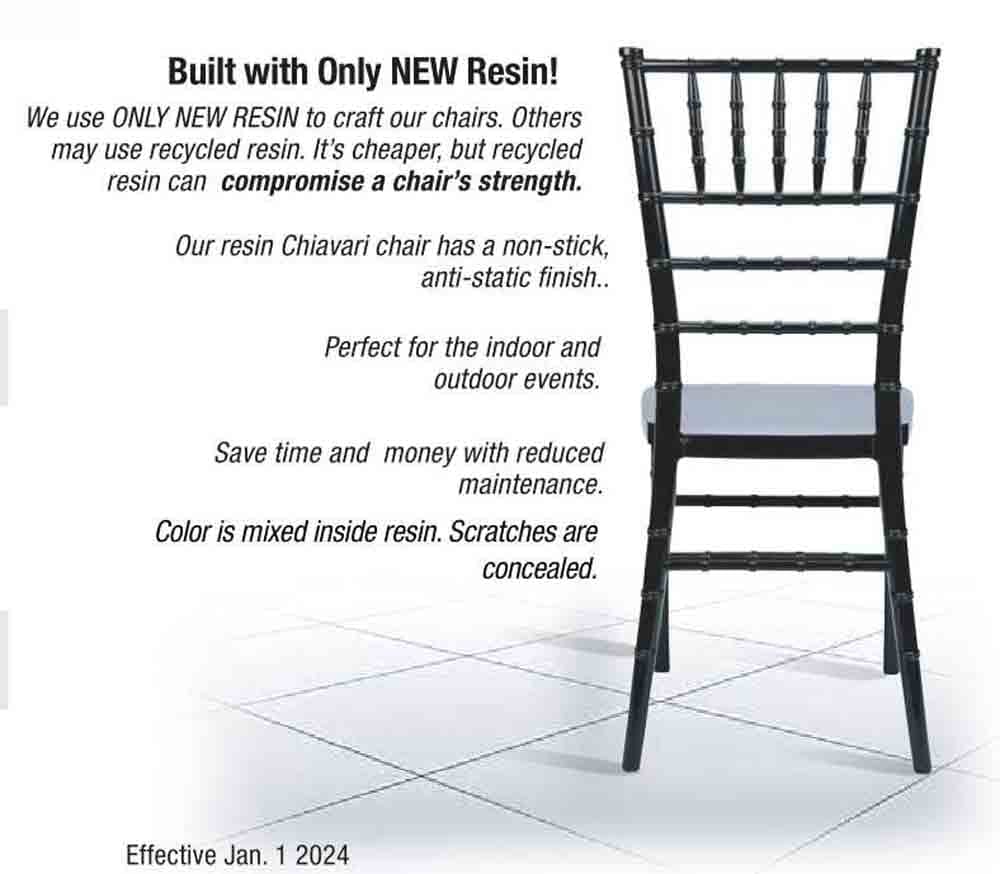 Chivari Black ToughResin™ Chiavari Chair CCRB-MONO-AX-T