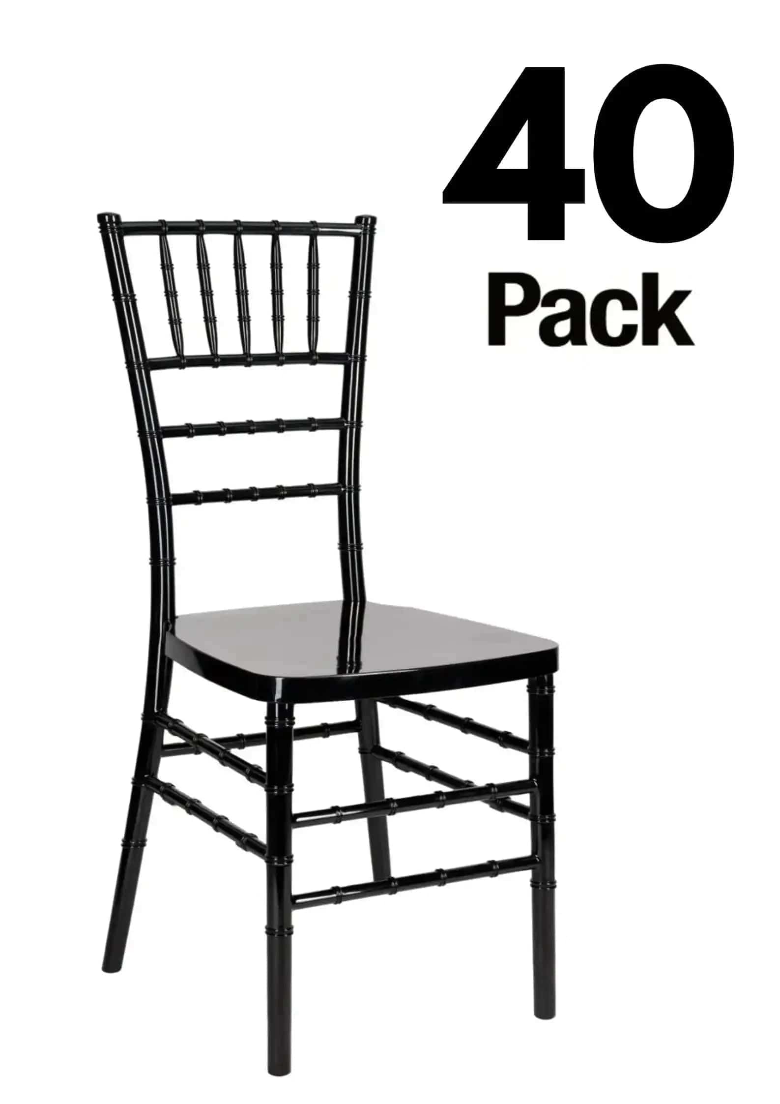 Chivari 40 Chair Pack Black Steel Skeleton™ Resin Chiavari Chair CCRB-STEEL-AX-T-40