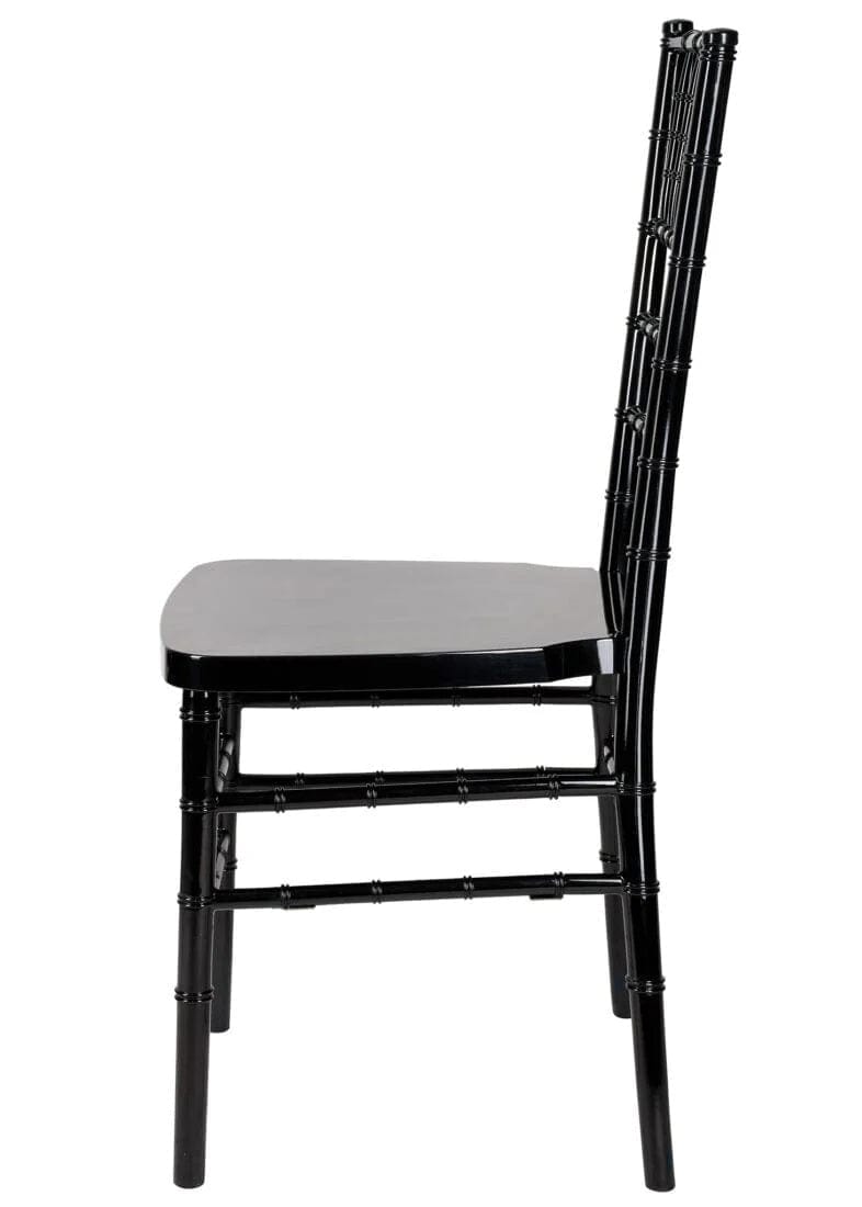 Chivari Black Resin Steel Skeleton™ Chiavari Chair- 4 Pack - Some Assembly Required CCRB-U4-STEEL-AX-T-4