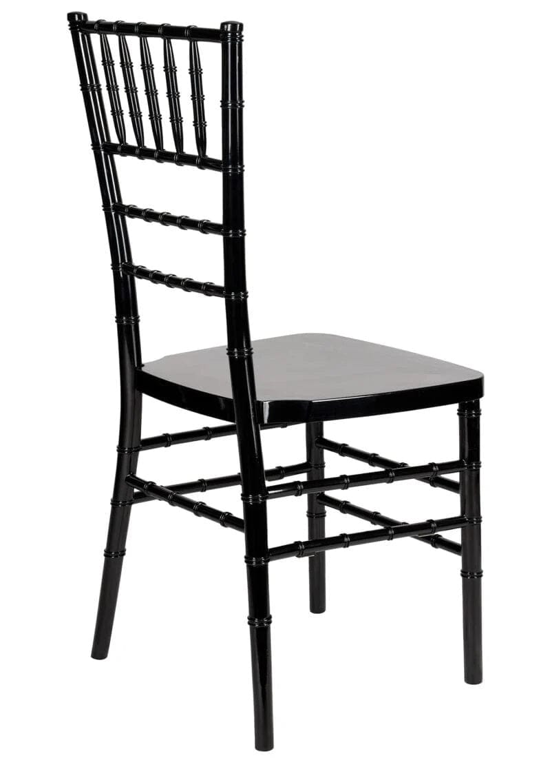 Chivari Black Resin Steel Skeleton™ Chiavari Chair- 4 Pack - Some Assembly Required CCRB-U4-STEEL-AX-T-4