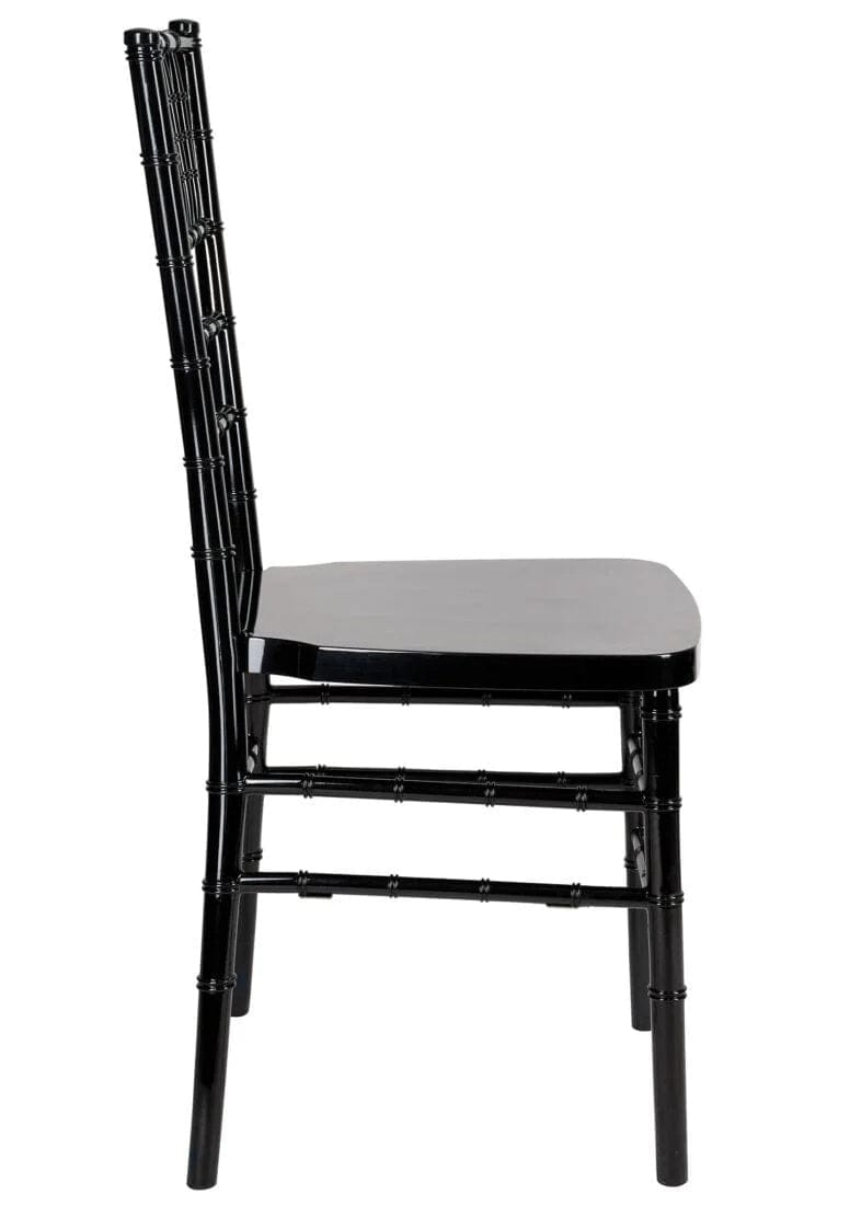 Chivari Black Resin Steel Skeleton™ Chiavari Chair- 4 Pack - Some Assembly Required CCRB-U4-STEEL-AX-T-4