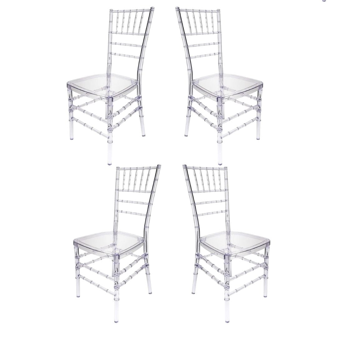 Clear Resin Pro-Clear Chiavari Chair 4 Chair Bundle Some Assembly Required