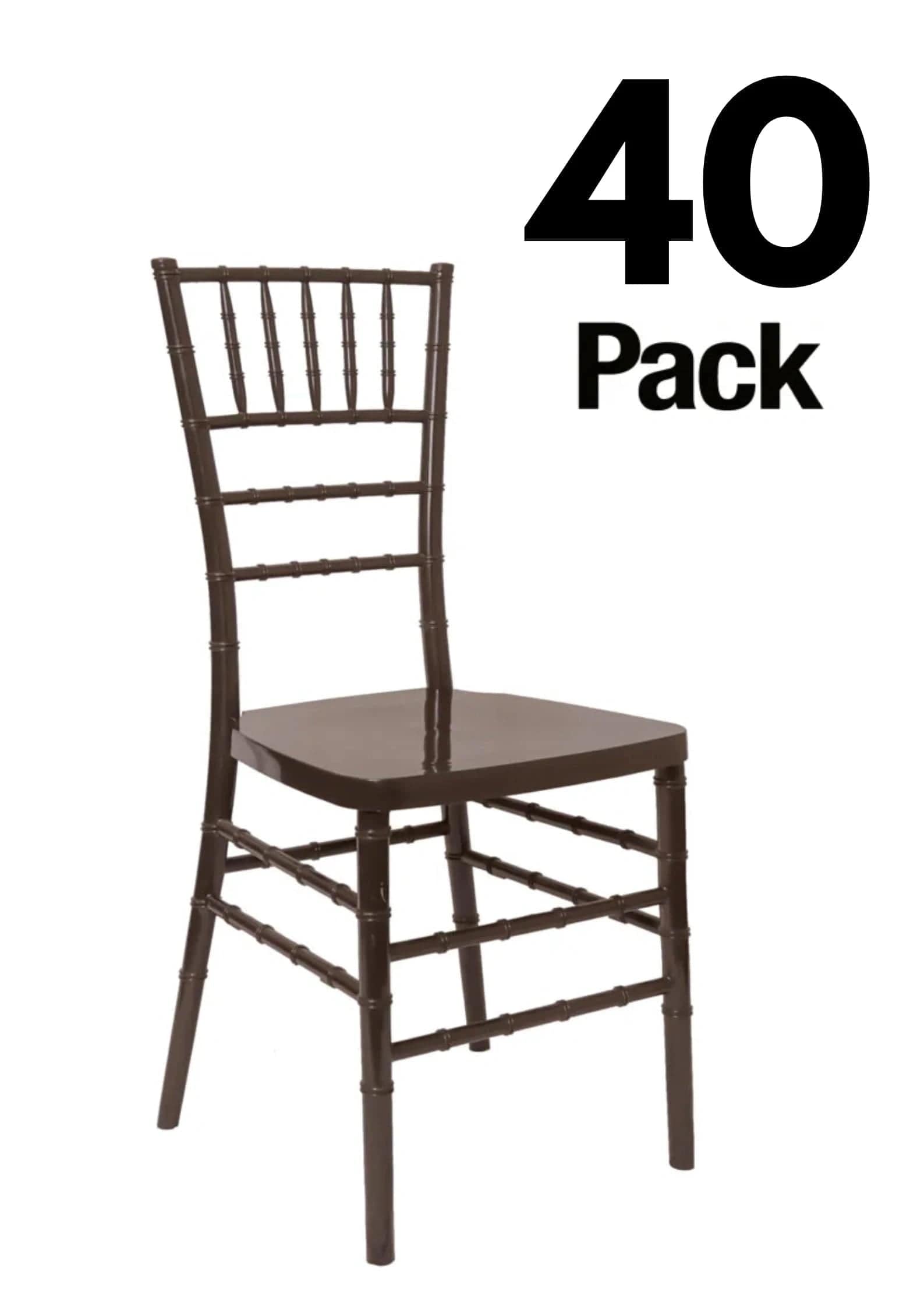 Chivari 40 Chair Pack Fruitwood Steel Skeleton™ Resin Chiavari Chair CCRF-STEEL-AX-T-40