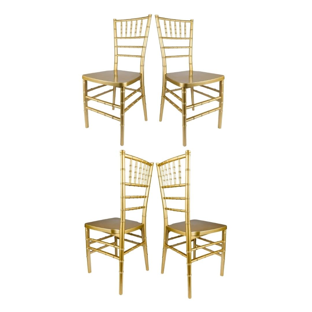 Chivari Gold ToughResin Chiavari Chair - 4 Pack - Some Assembly Required CCRG-U-ZG-T-4