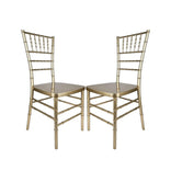 Sparkling Gold Champagne Resin Steel Skeleton™ Chiavari Chair- 2 Pack - Some Assembly Required