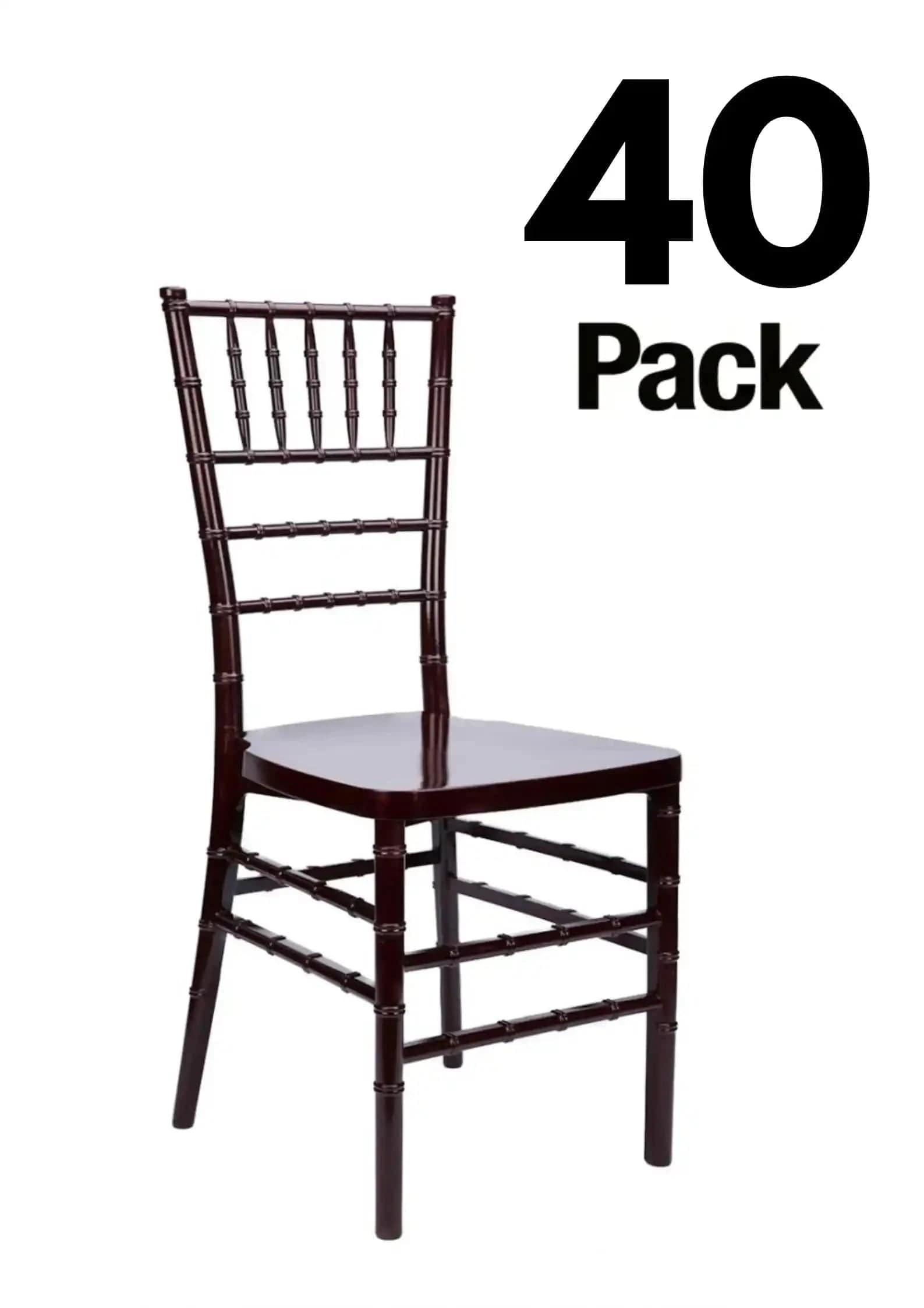 Chivari 40 Chair Pack Mahogany ToughResin™ Chiavari Chair CCRM-MONO-AX-T-40