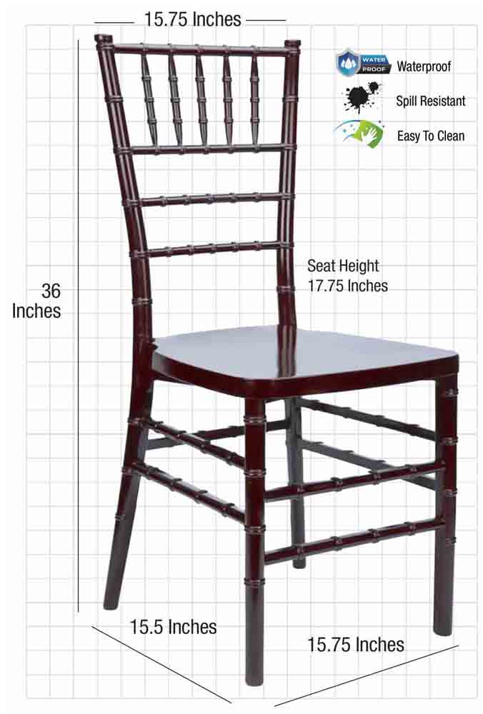 Chivari Mahogany ToughResin™ Chiavari Chair with ColorCore CCRMCC-MN-A