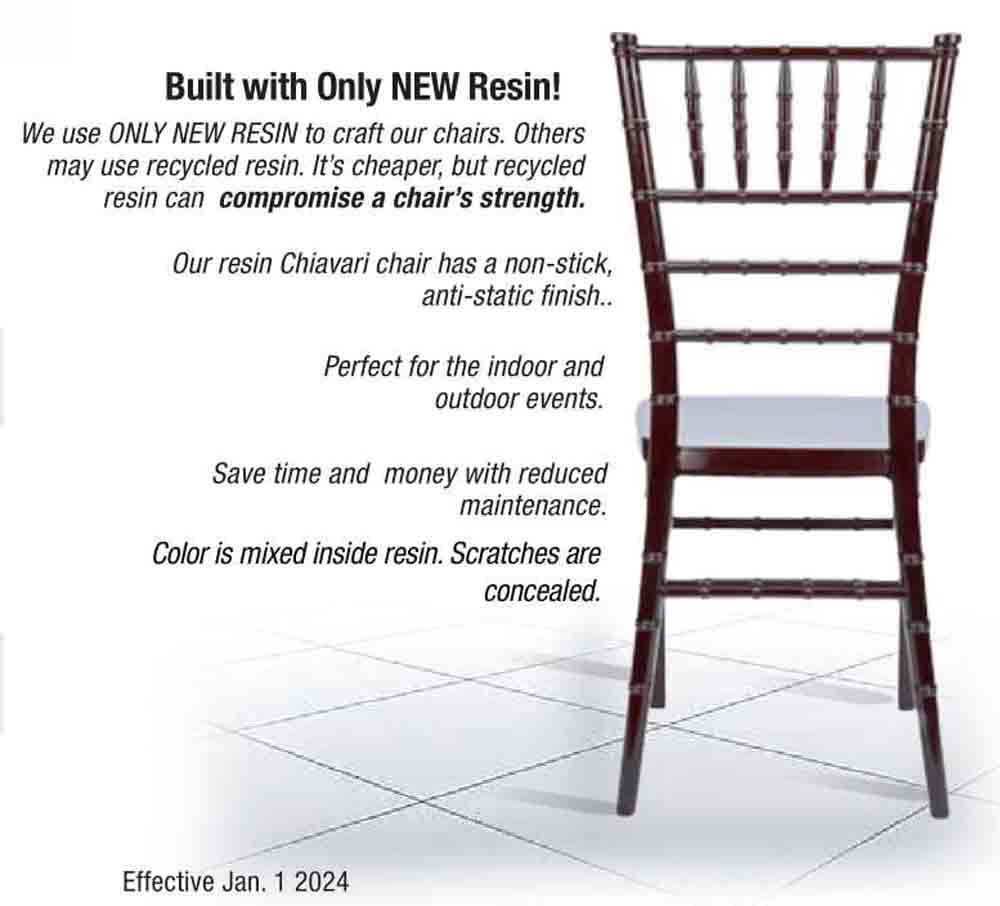 Chivari Mahogany ToughResin™ Chiavari Chair with ColorCore CCRMCC-MN-A