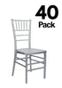 Chivari 40 Chair Pack Silver Steel Skeleton™ Resin Chiavari Chair CCRS-STEEL-AX-T-40