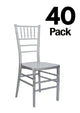 Chivari 40 Chair Pack Silver Steel Skeleton™ Resin Chiavari Chair CCRS-STEEL-AX-T-40