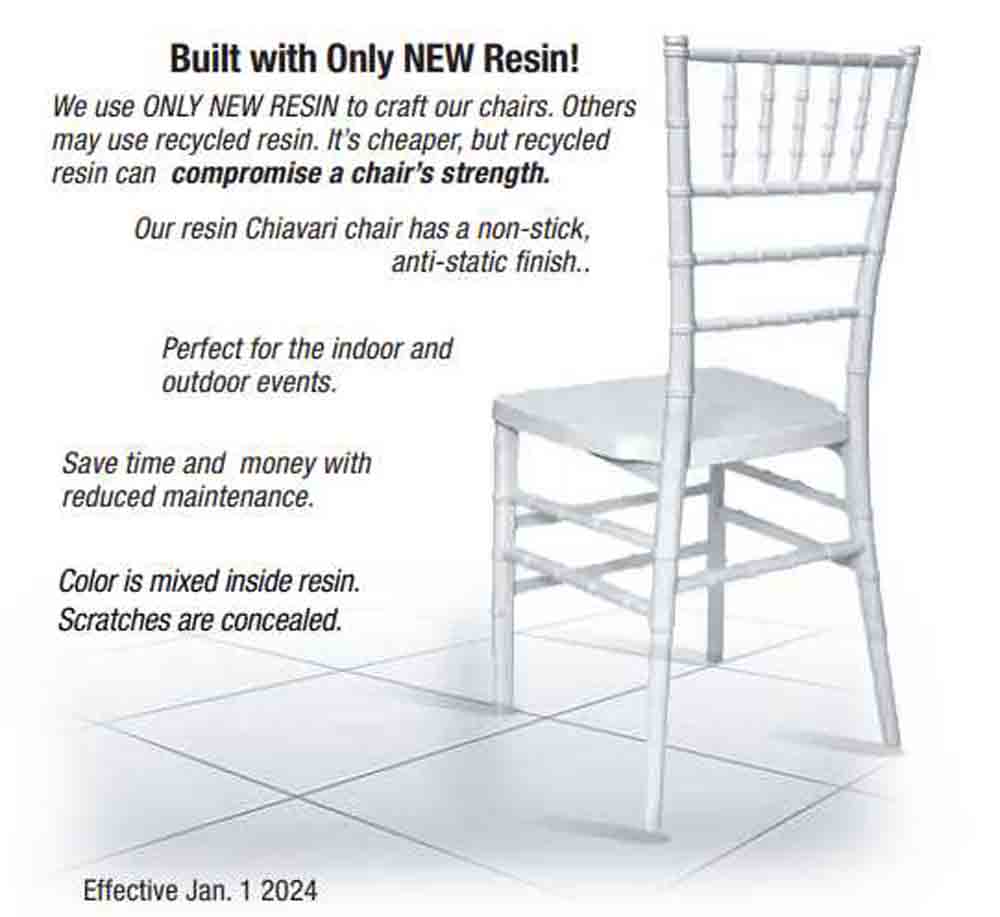 Chivari 40 Chair Pack White ToughResin™ Chiavari Chair CCRW-MONO-AX-T-40