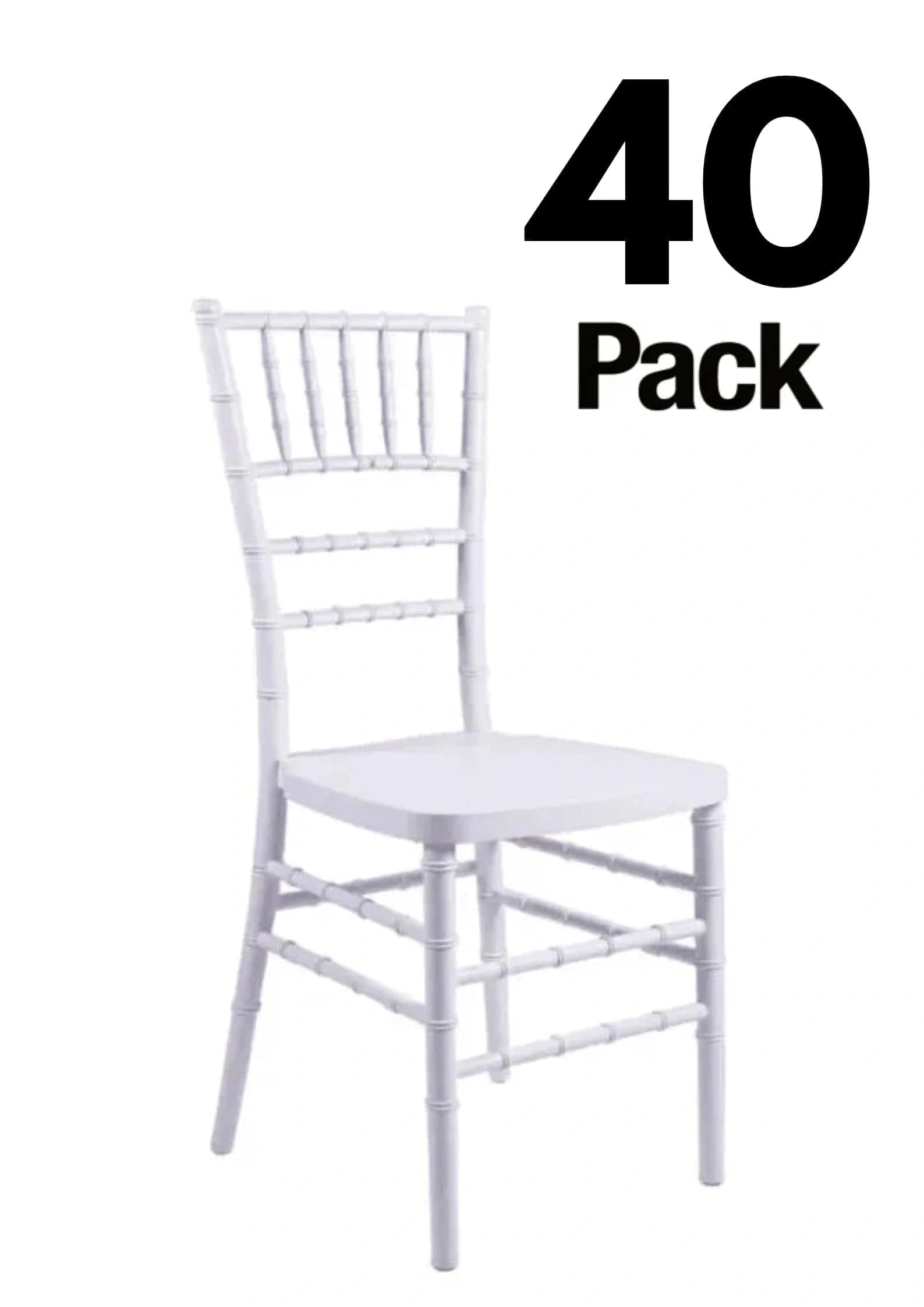 Chivari 40 Chair Pack White Steel Skeleton™ Resin Chiavari Chair CCRW-STEEL-AX-T-40