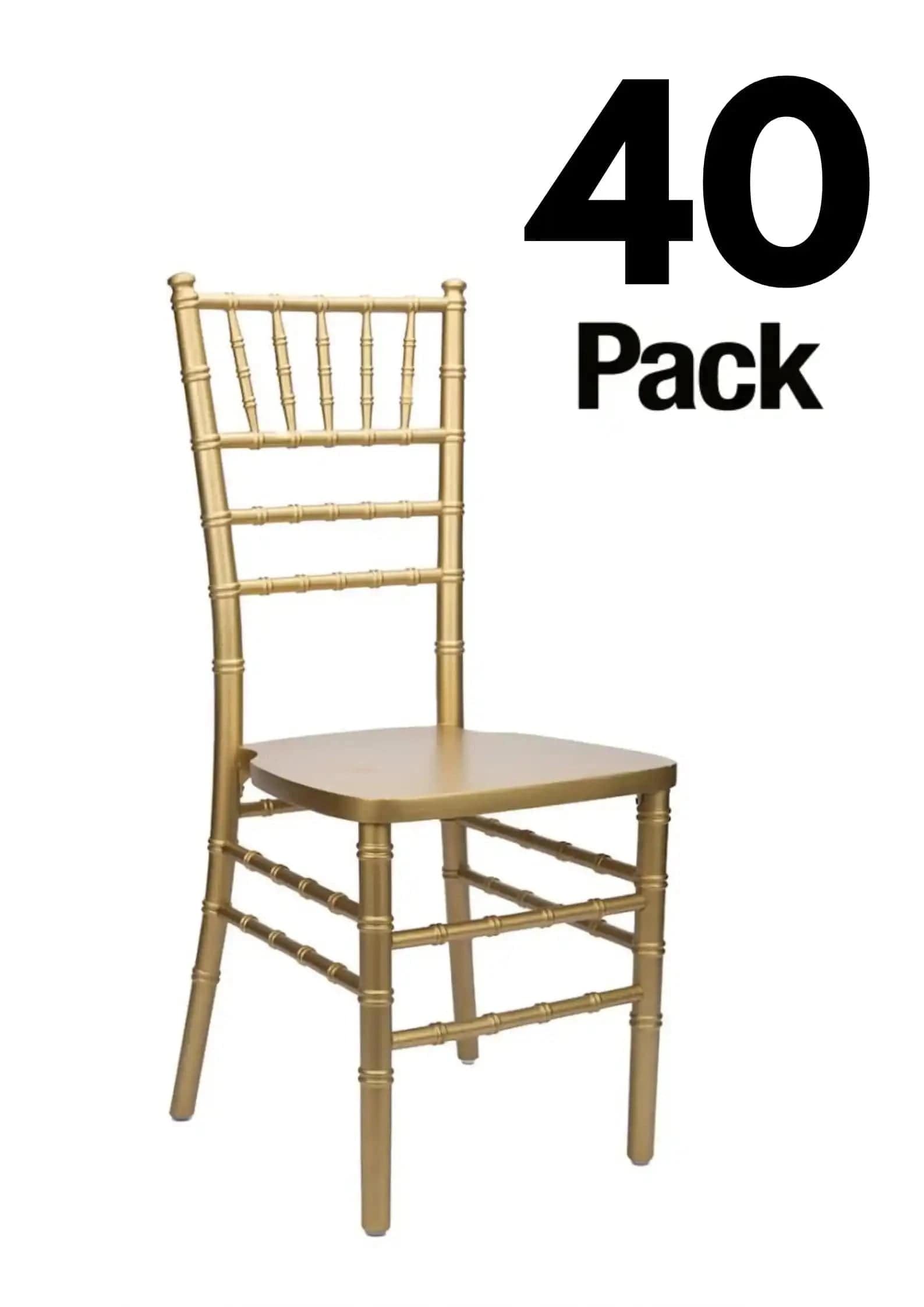 Chivari 40 Chair Pack Gold ToughWood™ Chiavari Chair CCWG-ZG-T-40