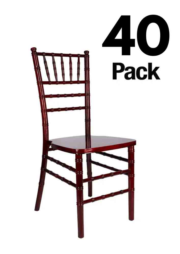 Chivari 40 Chair Pack Mahogany Red Wine ToughWood™ Chiavari Chair CCWM-ZG-T-40