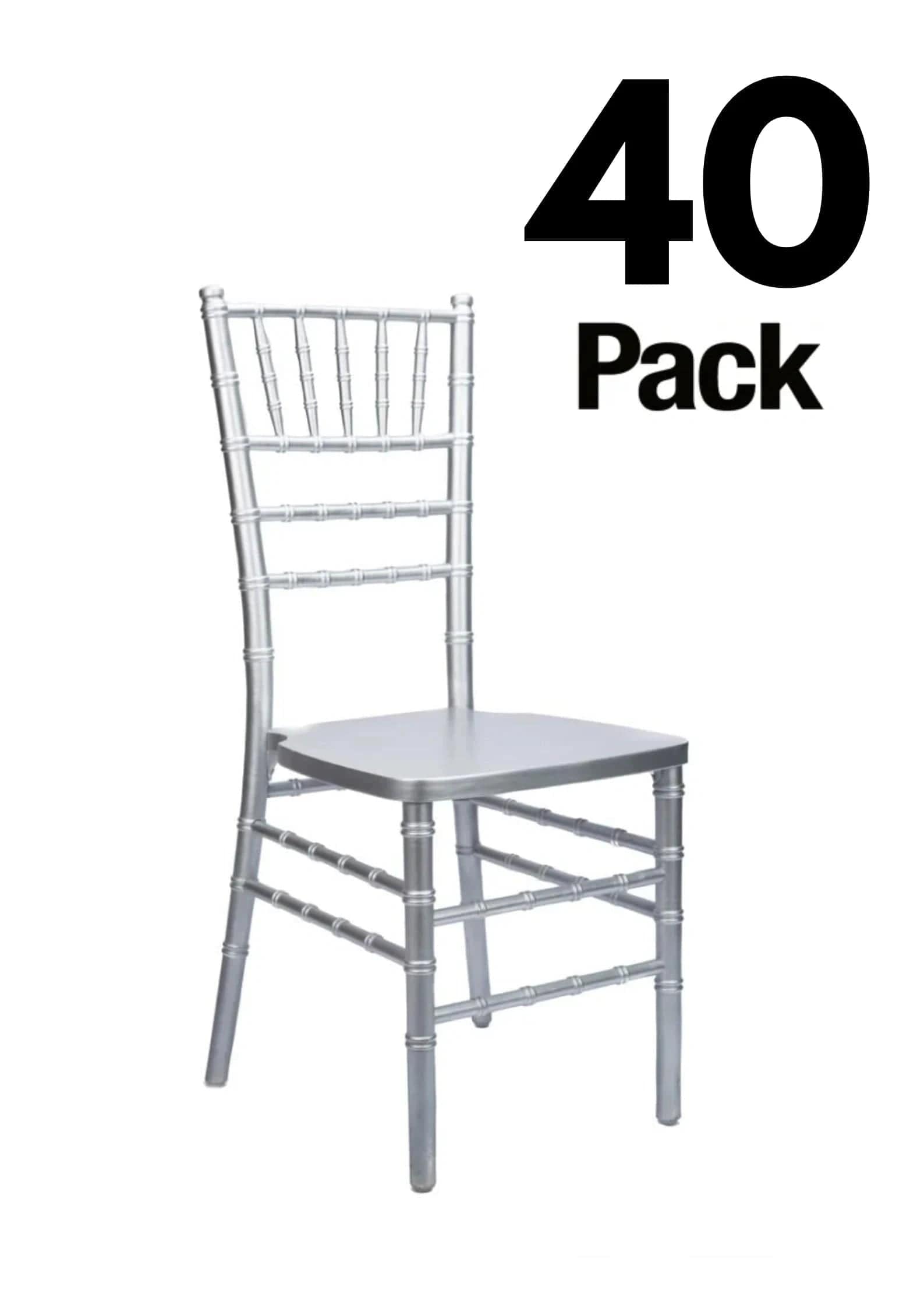 Chivari 40 Chair Pack Silver ToughWood™ Chiavari Chair CCWS-ZG-T-40