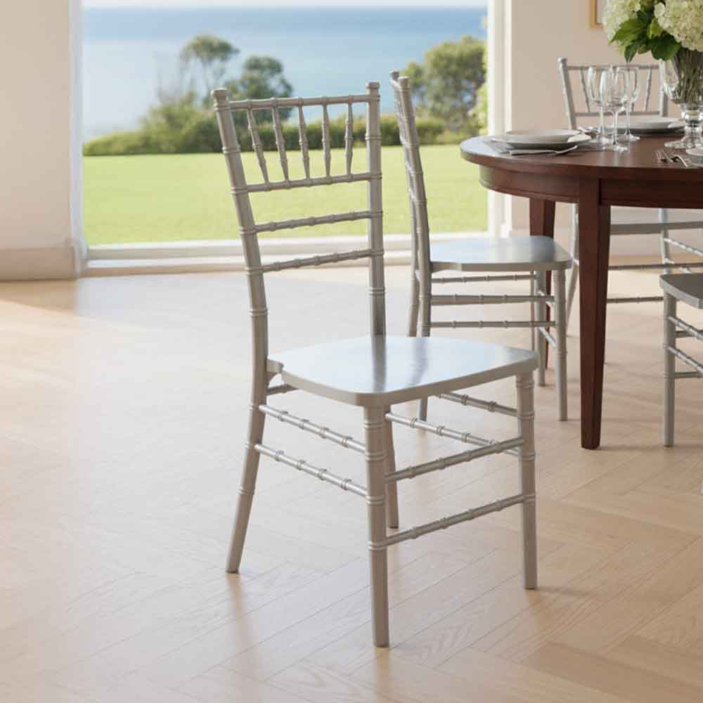 Chivari Silver ToughWood™ Stacking Chiavari Chair CCWS-ZG-T