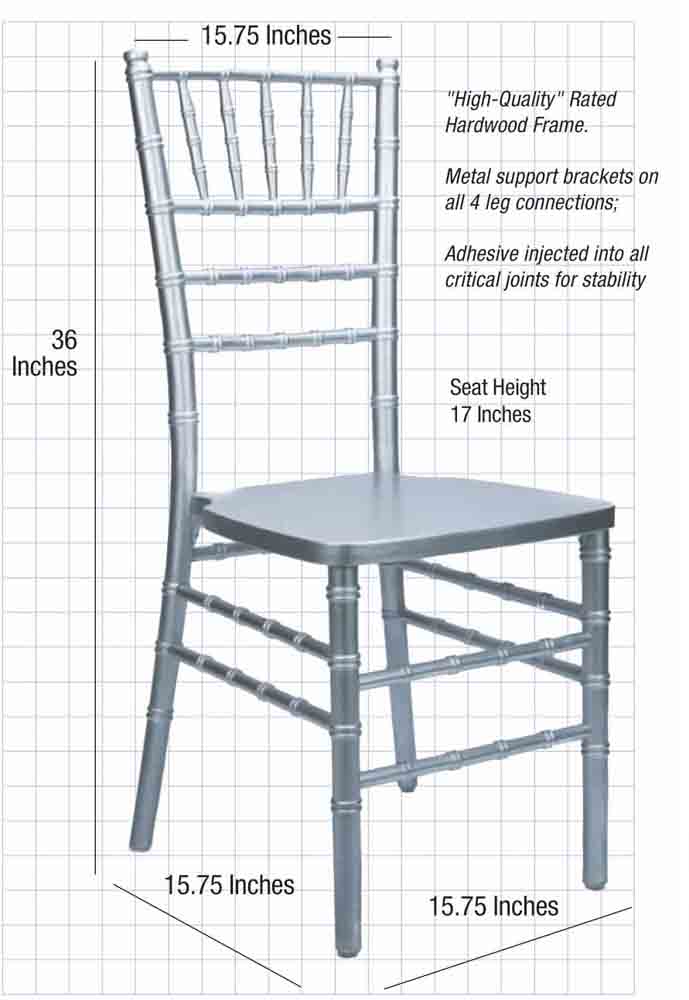 Chivari Silver ToughWood™ Stacking Chiavari Chair CCWS-ZG-T