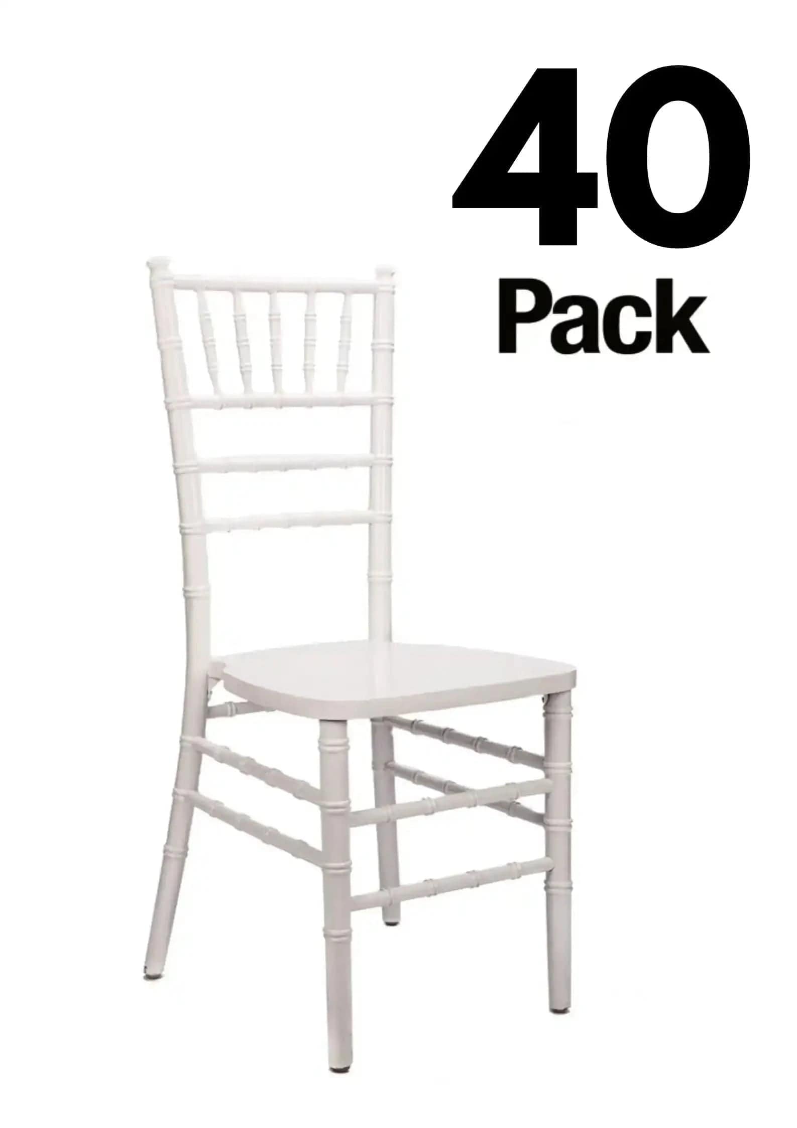 Chivari 40 Chair Pack White ToughWood™ Chiavari Chair CCWW-ZG-T-40