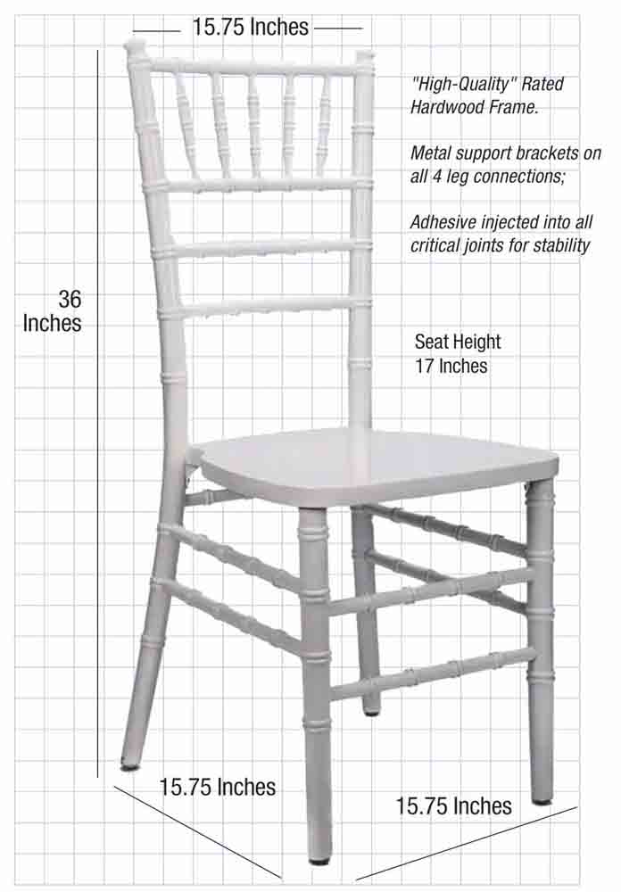 Chivari 40 Chair Pack White ToughWood™ Chiavari Chair CCWW-ZG-T-40