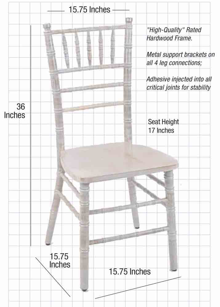 Chivari 40 Chair Pack White Distressed ToughWood™ Chiavari Chair CCWWD-ZG-T-40