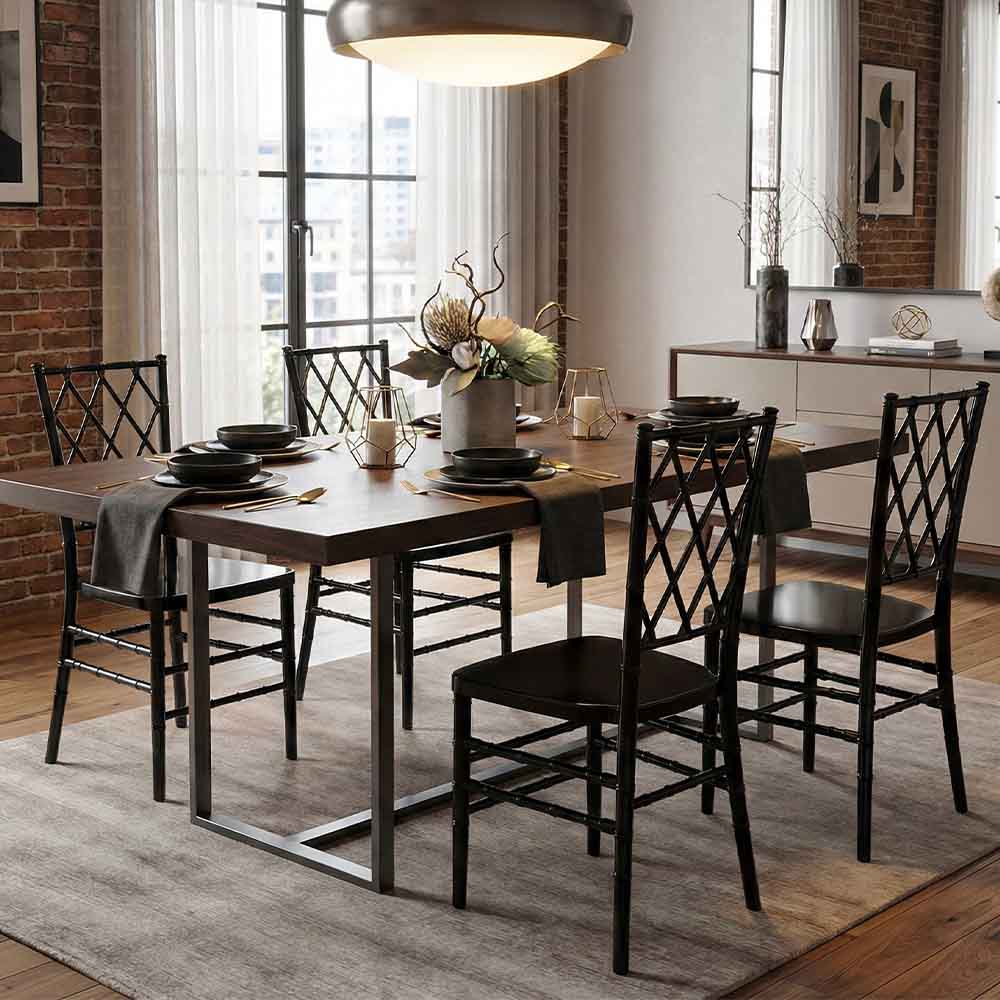 Chivari Black Diamond Back Chair - 4 Pack - Some Assembly Required CDRB-U-ZG-T-4